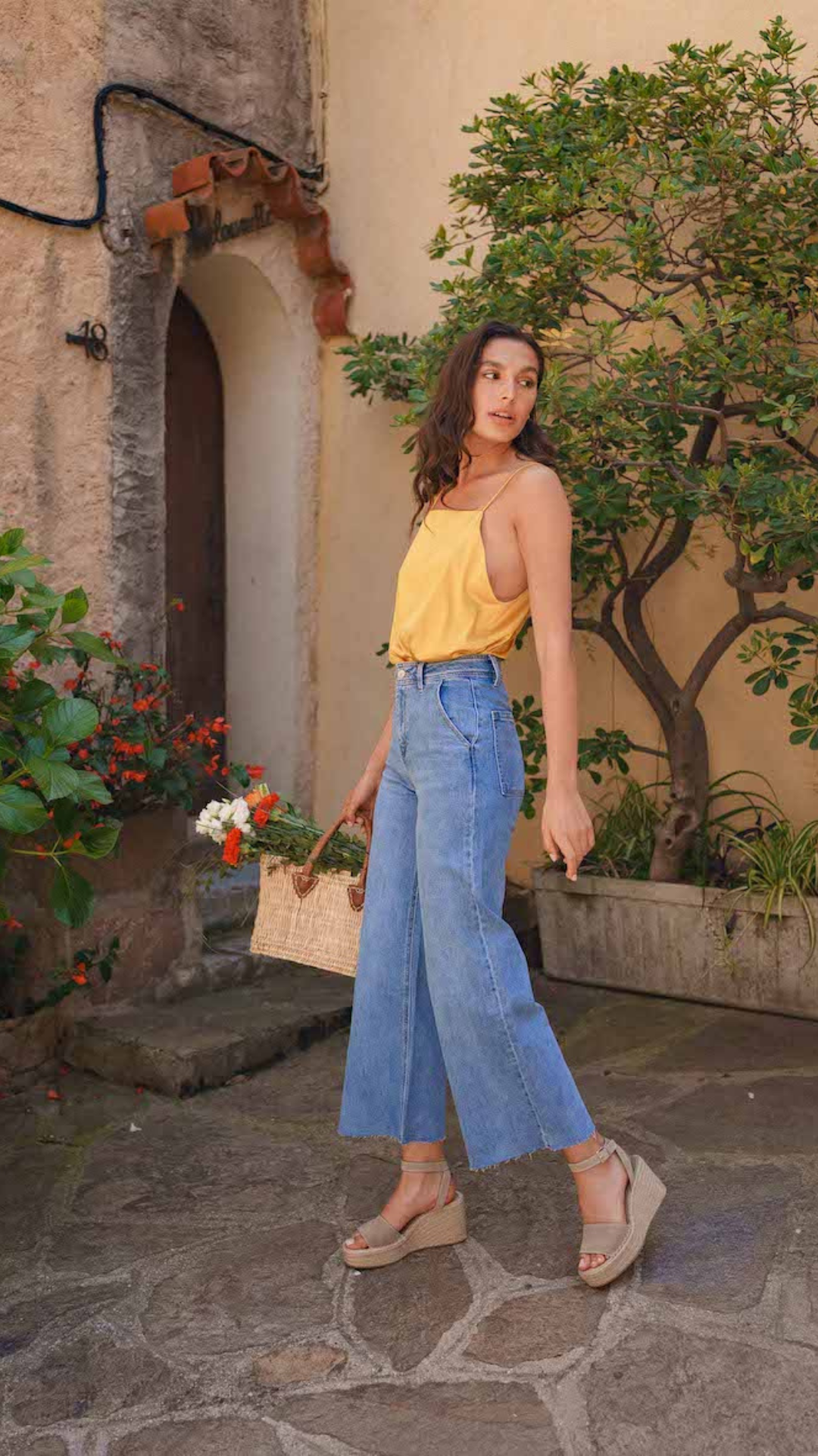 Cindy wijd uitlopende jeansbroek licht blauw - wijd uitlopende jeans licht blauw | Fabrique François