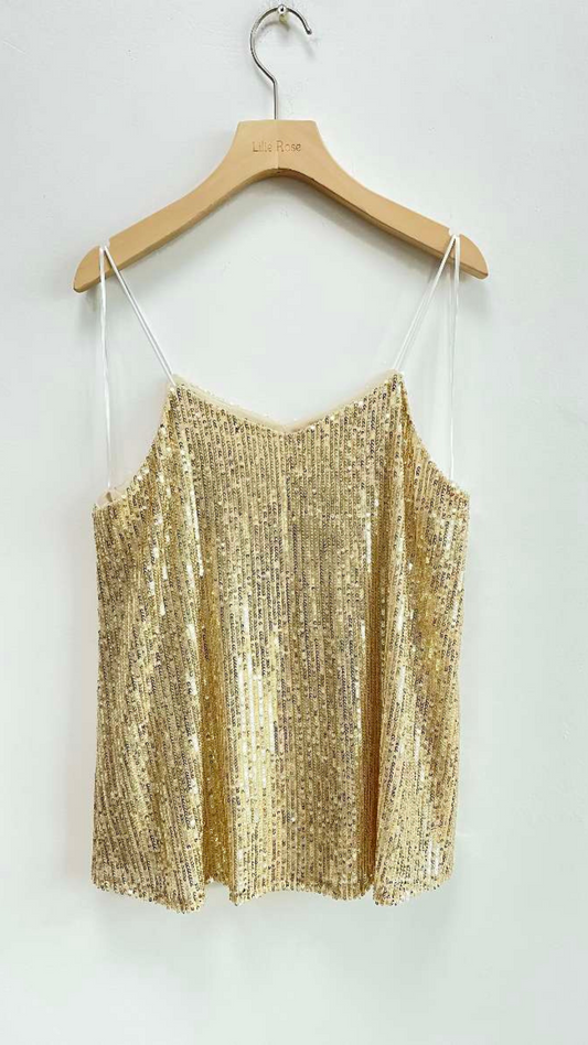 Esmee top glitters goud - glitter top | Fabrique François