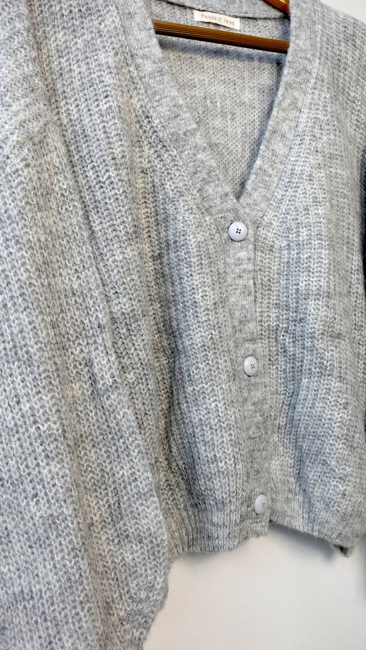 Bernadette cardigan mohair wol grijs - cardigan mohair | Fabrique François