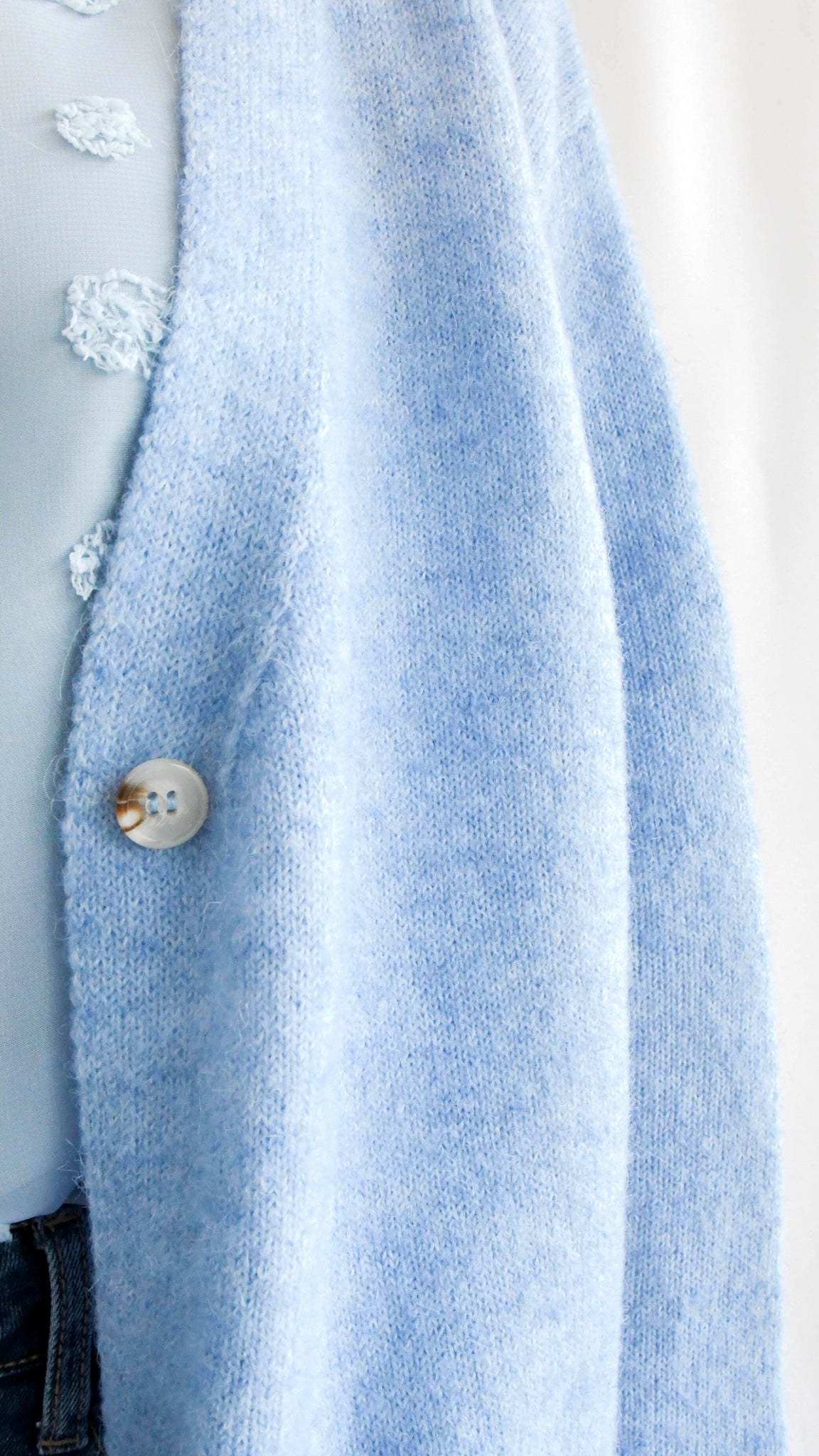 Jamie lange cardigan blauw - lange cardigan | Fabrique François