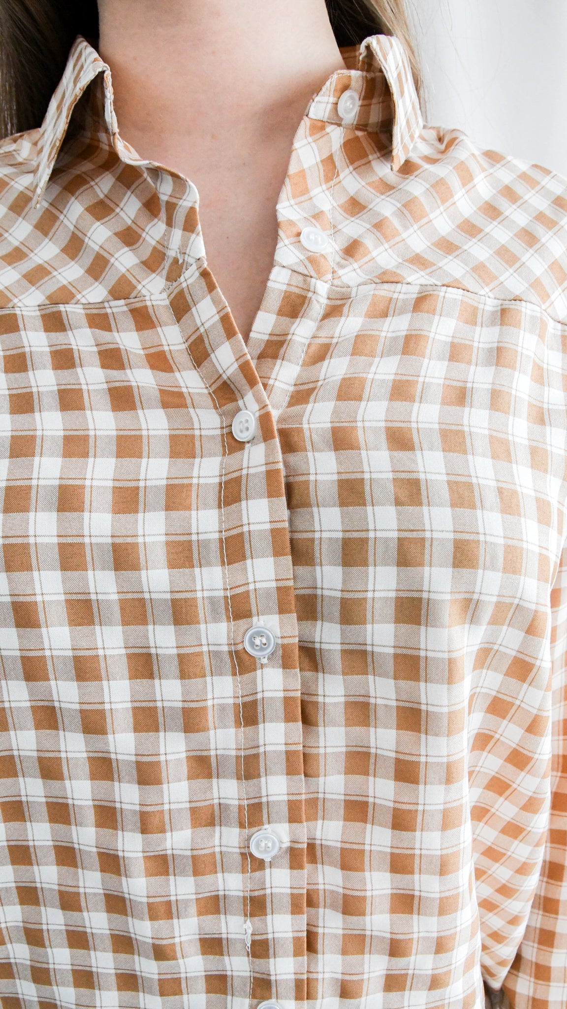 Lia hemd lange mouwen ruitjes print geel - hemd blouse lange mouwen ruitjes | Fabrique François