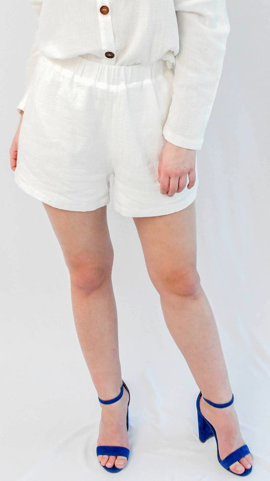 Louise short linnen beige - short linnen beige | Fabrique François