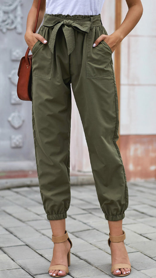Isla chino broek stoffen riem kaki - chino broek stoffen riem | Fabrique François
