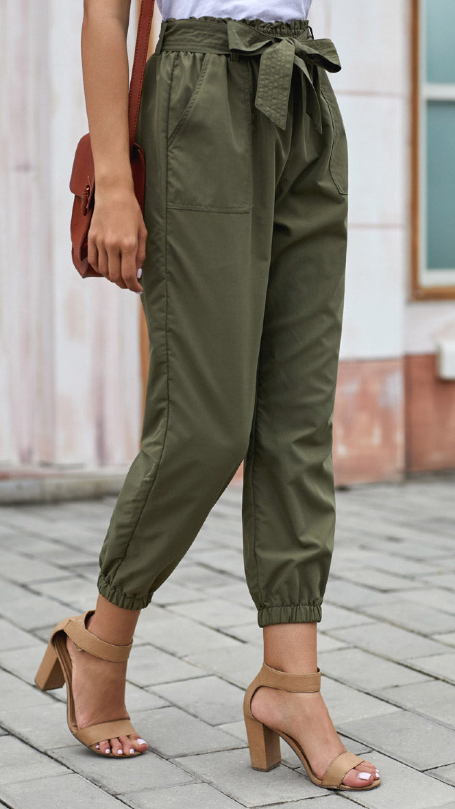 Isla chino broek stoffen riem kaki - chino broek stoffen riem | Fabrique François
