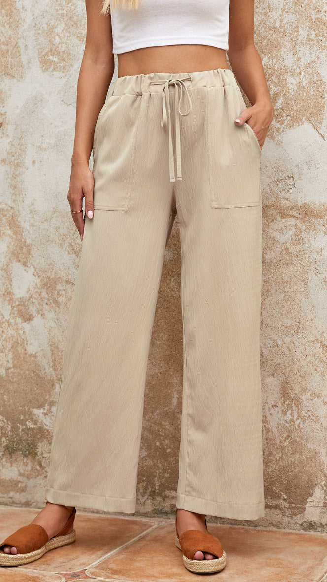 Pipa losse broek boho beige - lange losse broek boho | Fabrique François