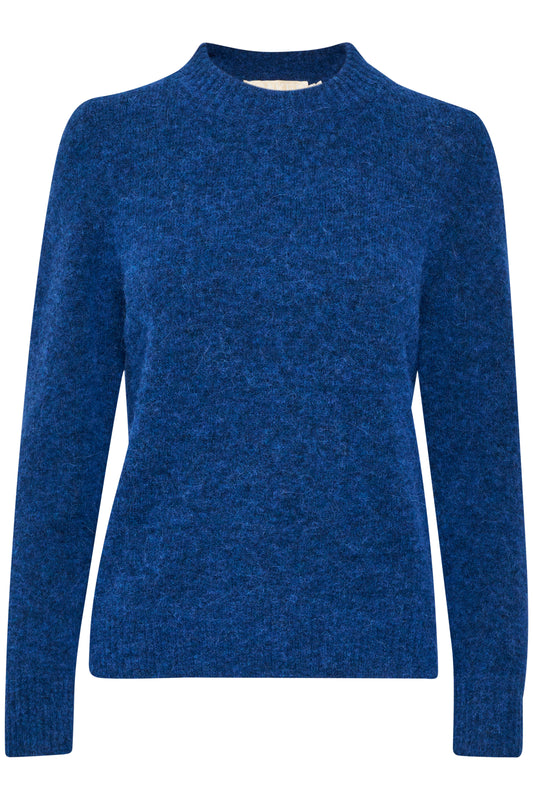 Anina Crew Neck Pullover LS STUDIO Knit Sodalite Blue Melange