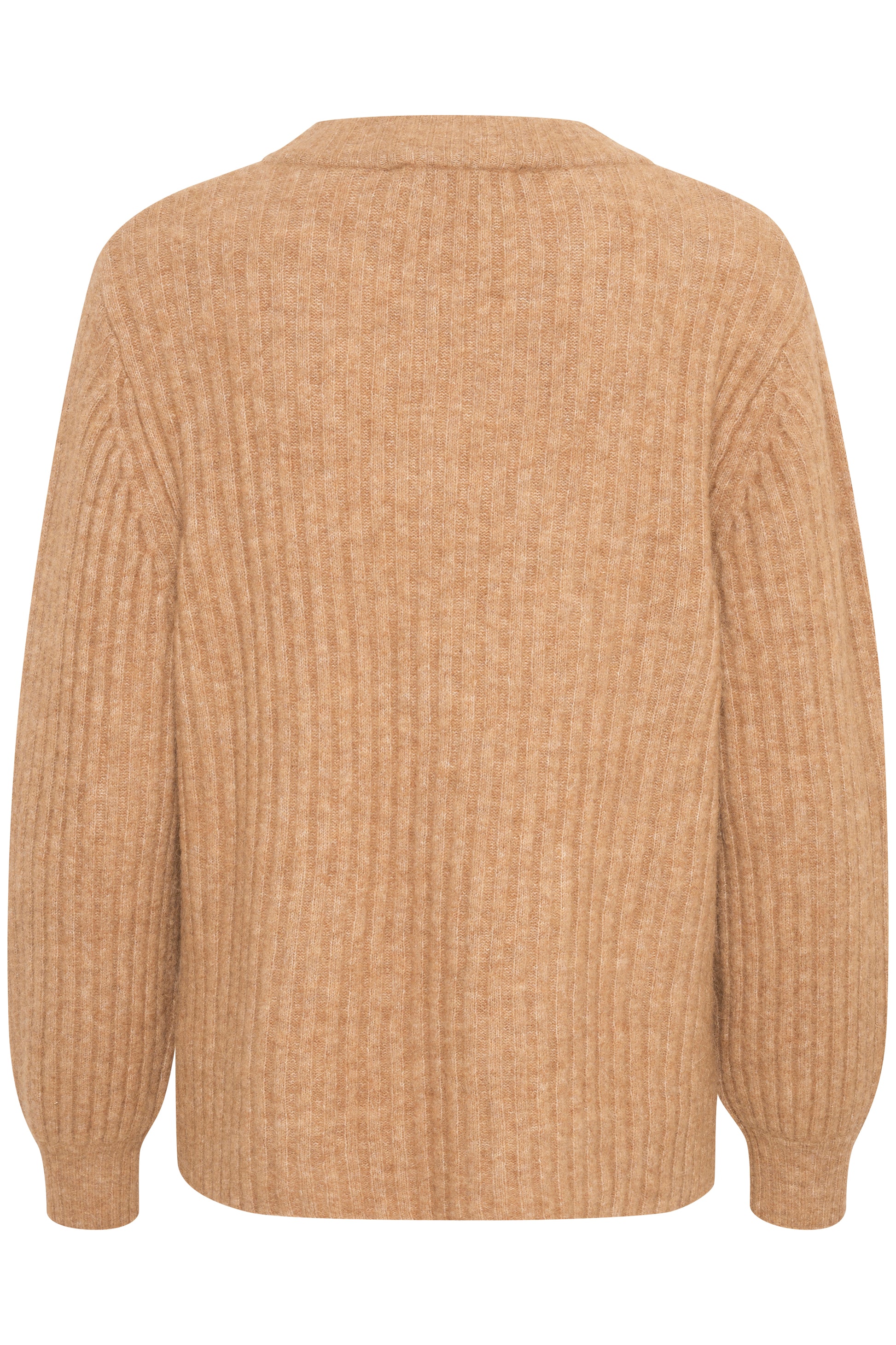 Anina V-Neck Pullover LS STUDIO Knit Tan Melange