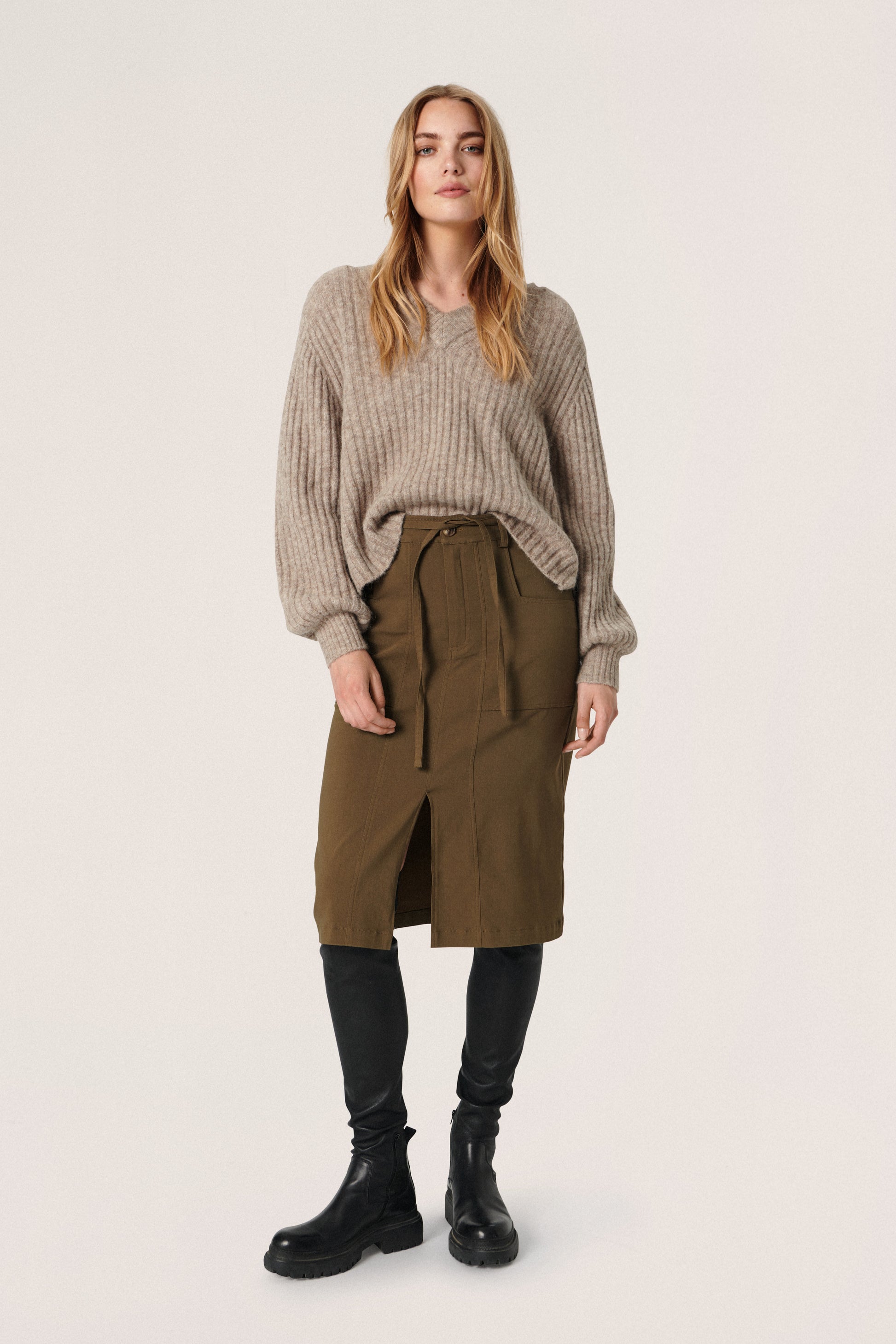 Anina V-Neck Pullover LS STUDIO Knit Atmosphere Melange