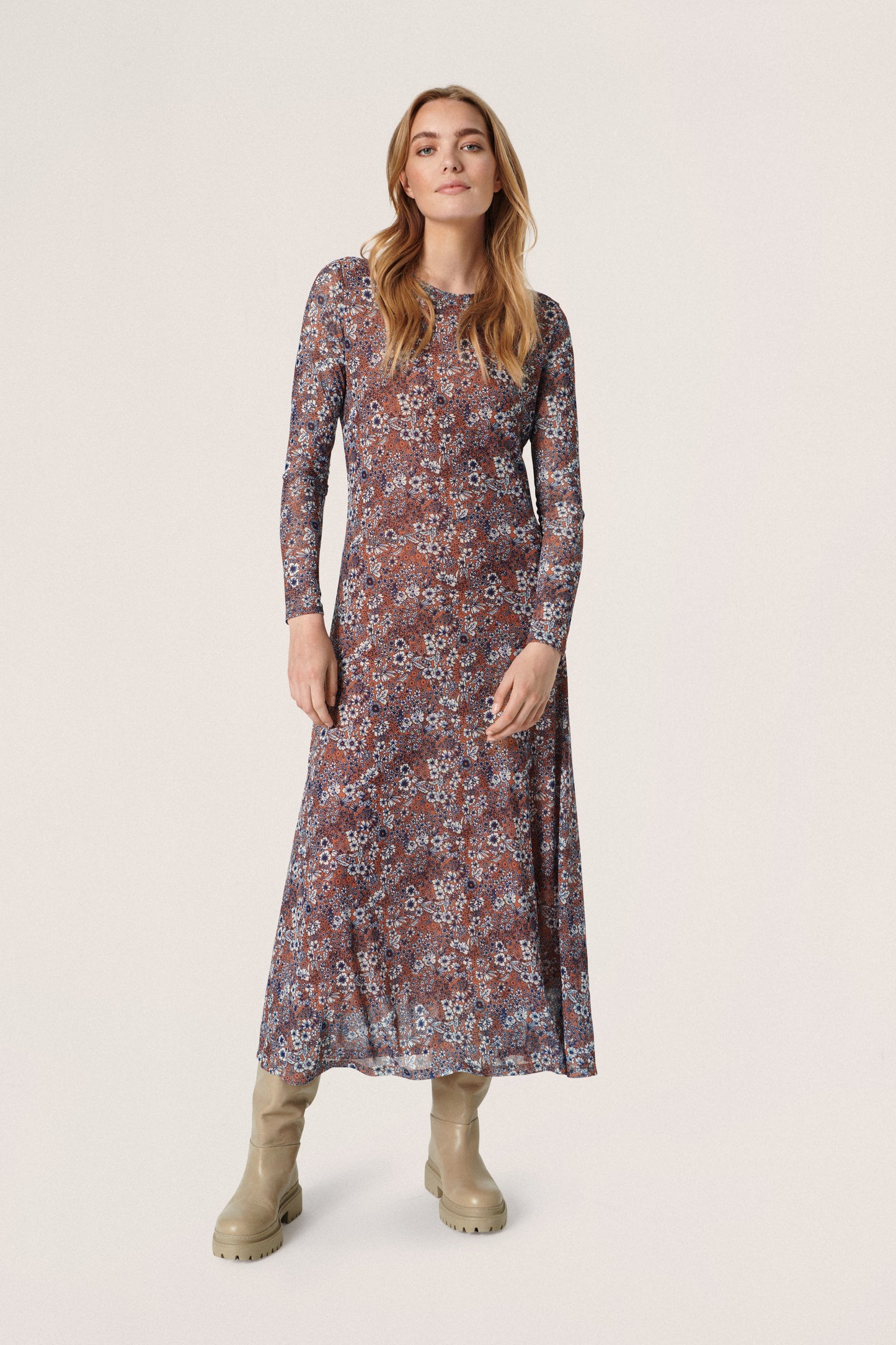 Briley Arine Dress LS Dresses Amber Brown Floral