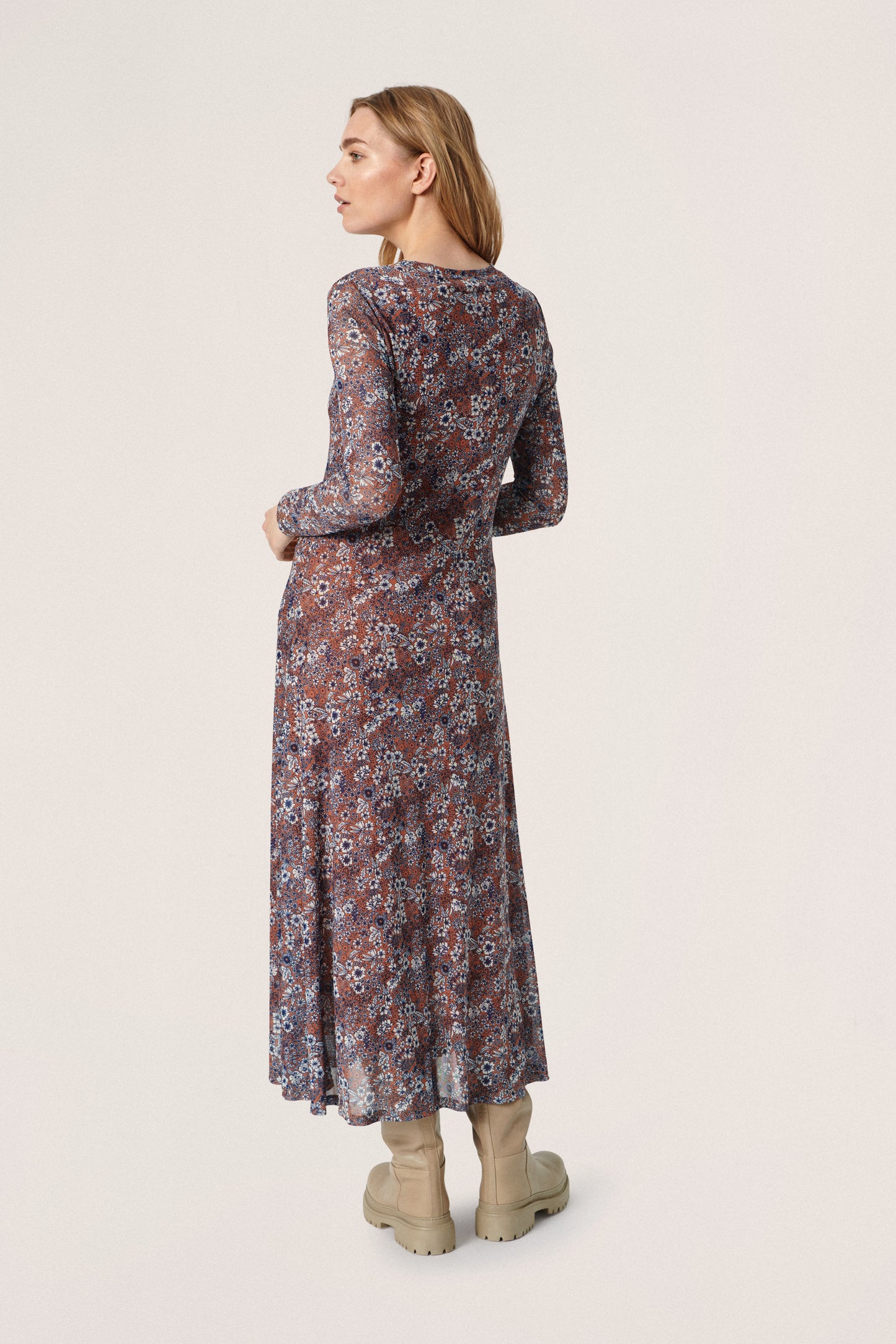 Briley Arine Dress LS Dresses Amber Brown Floral
