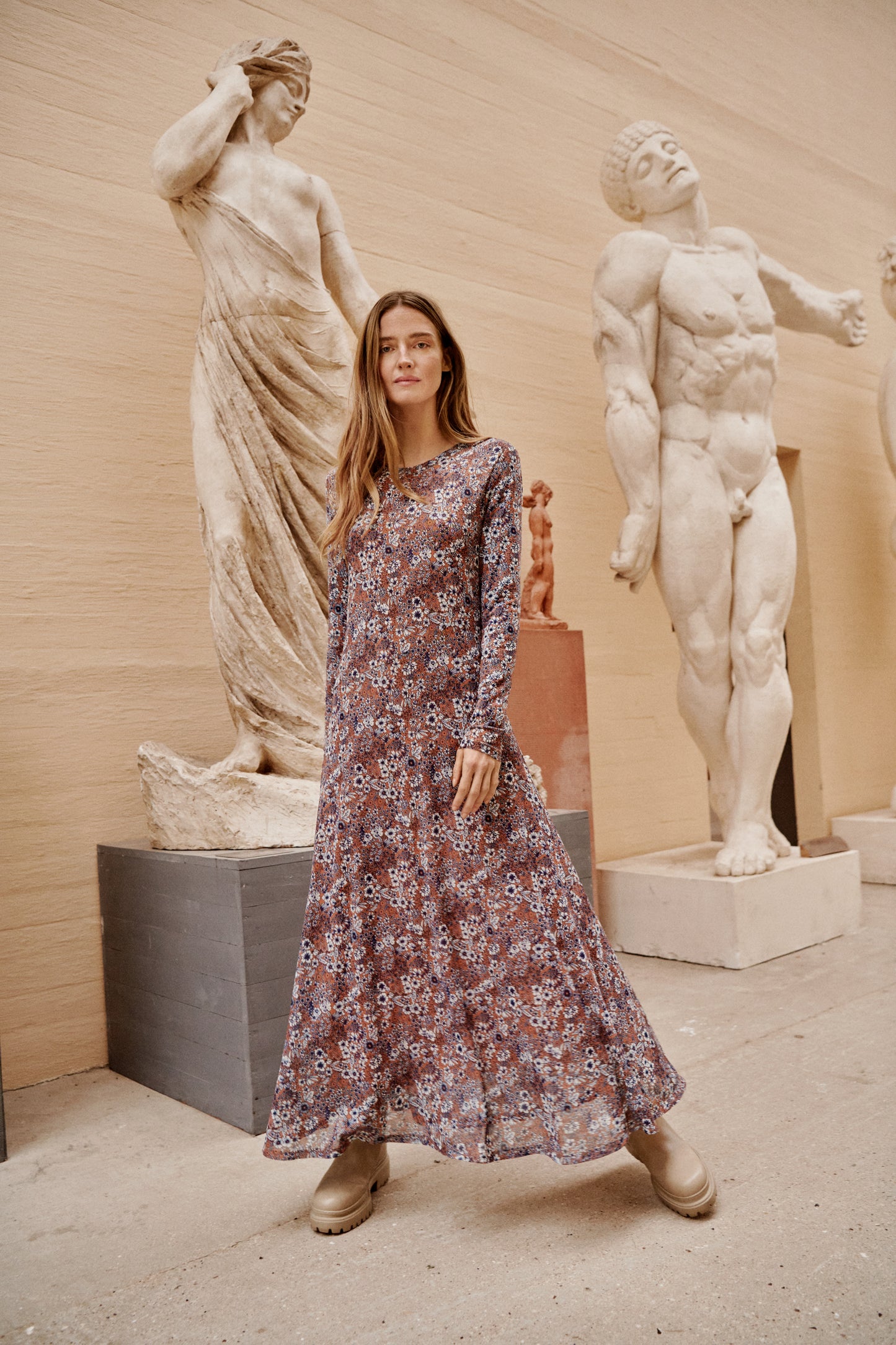 Briley Arine Dress LS Dresses Amber Brown Floral