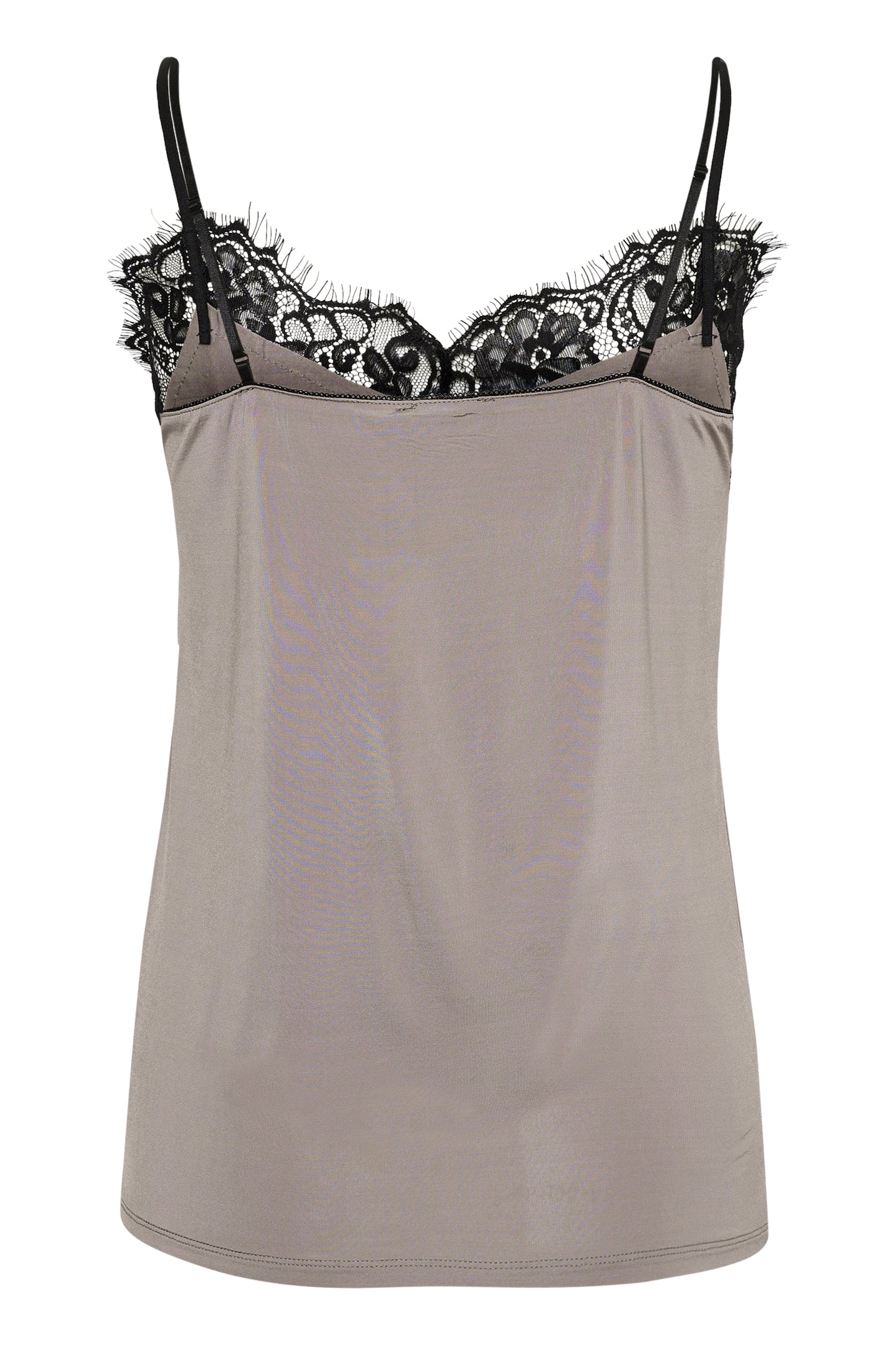 Clara Singlet Mourning Dove with black lace