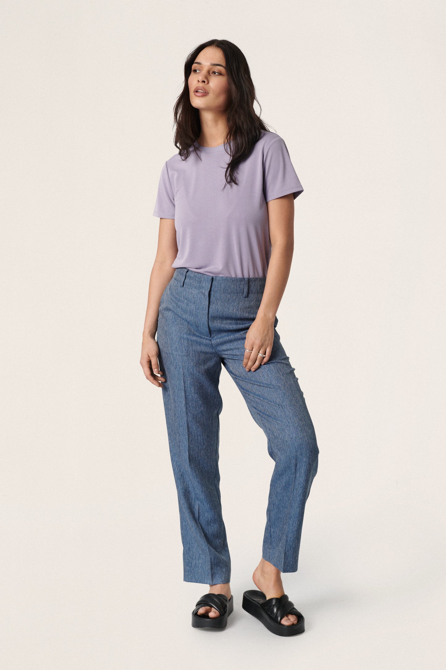 Columbine crew-neck T-shirt SS T-shirts Lavender Gray