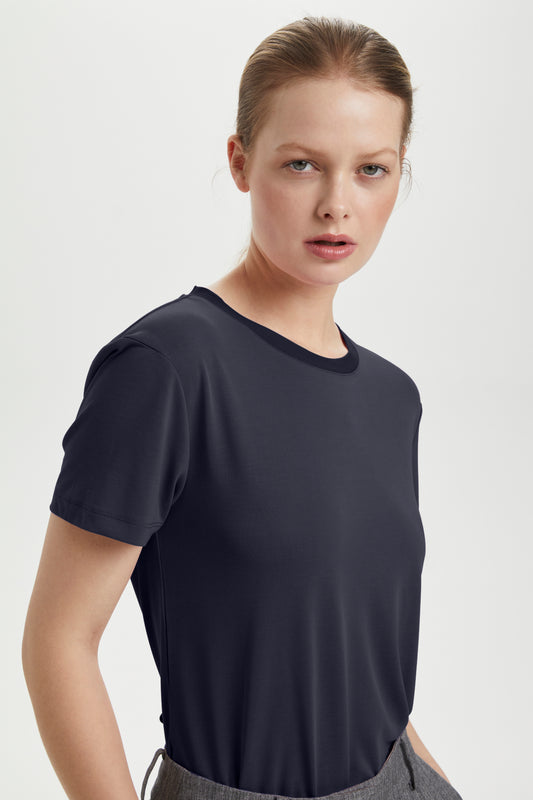 Columbine crew-neck T-shirt SS T-shirts Navy