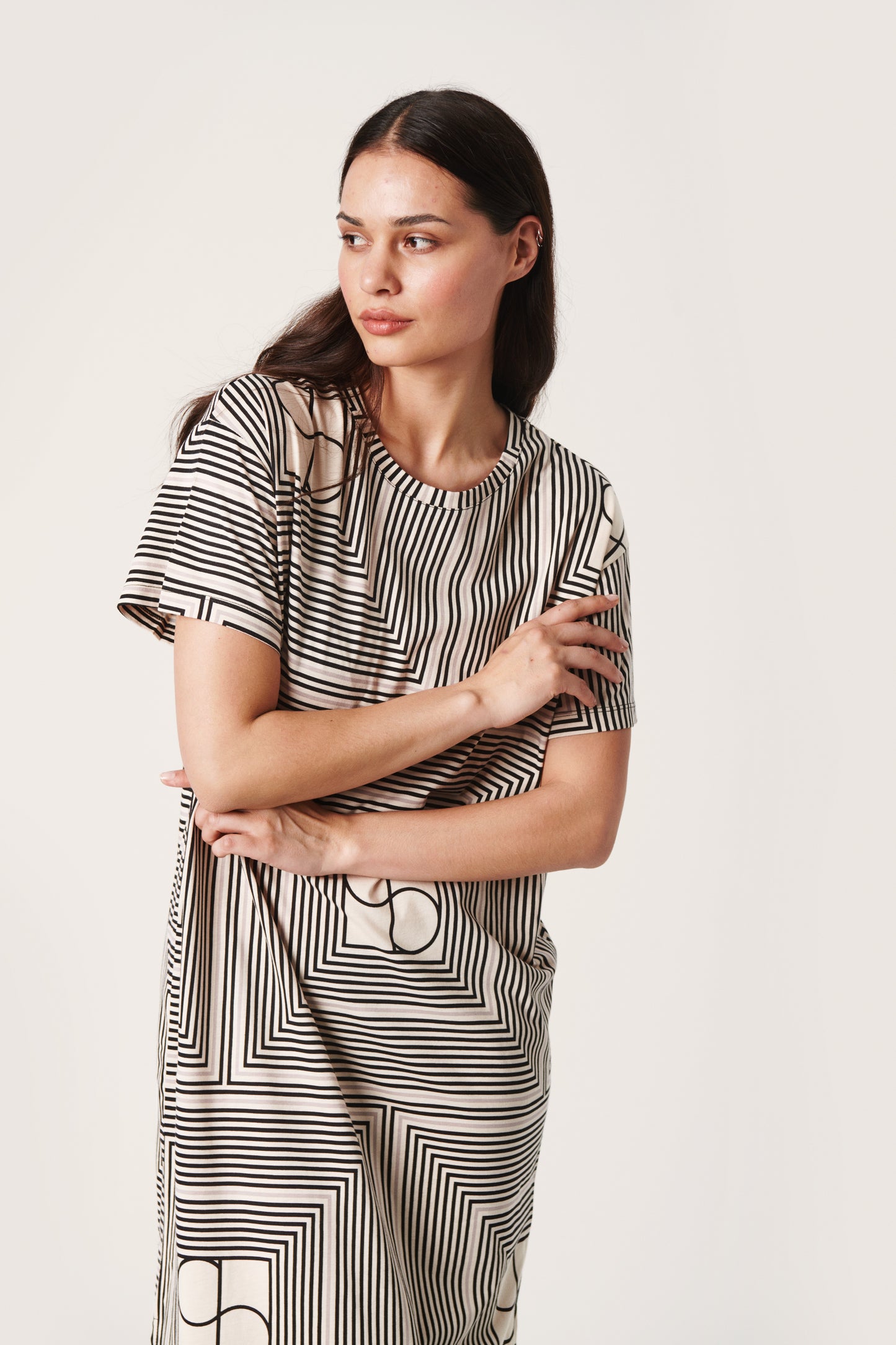 Eve Dress SS Dresses Black Monogram Print