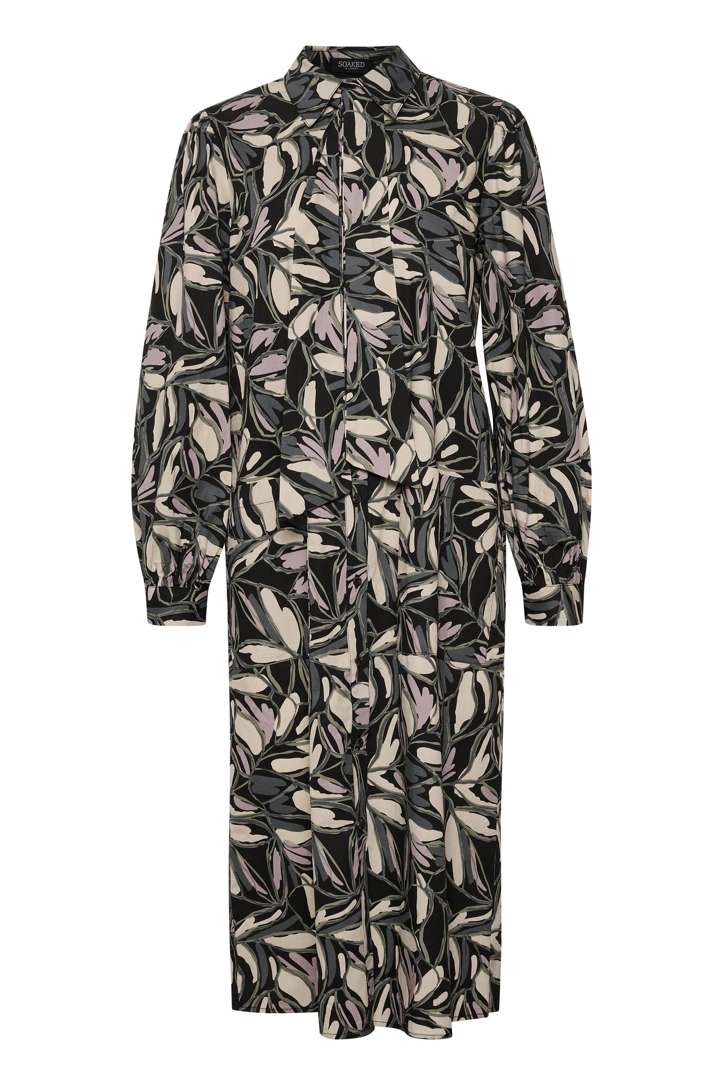 Frankie Shirt Dress Dresses Black Leaf Print