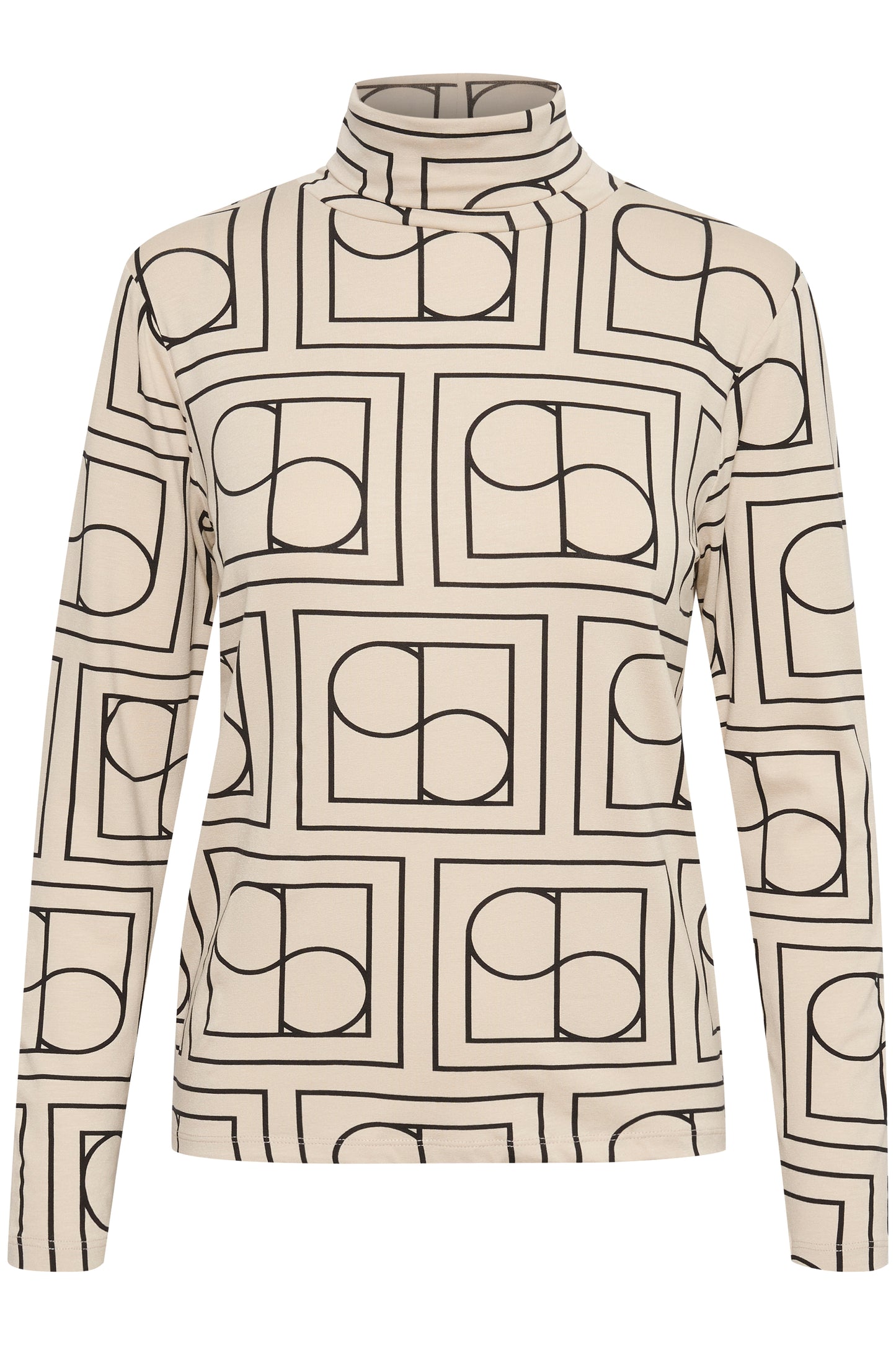 Hanadi Printed Rollneck LS Sandshell Monogram Print