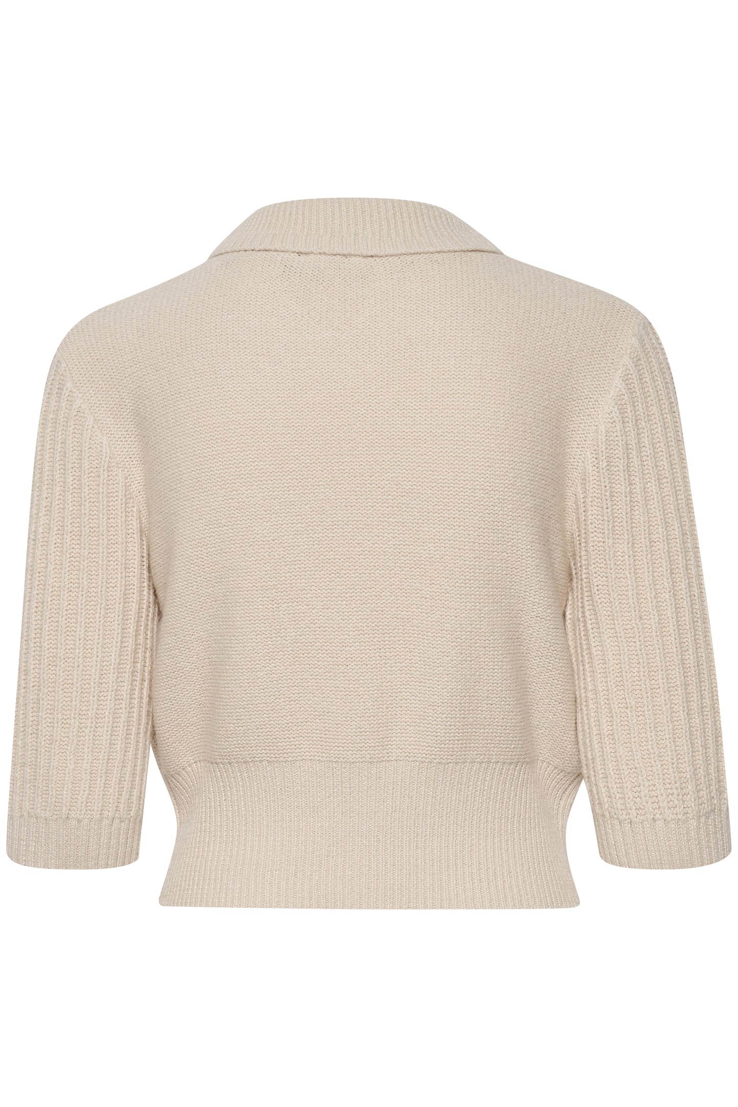 Keely Polo Pullover SS Knit Whisper White