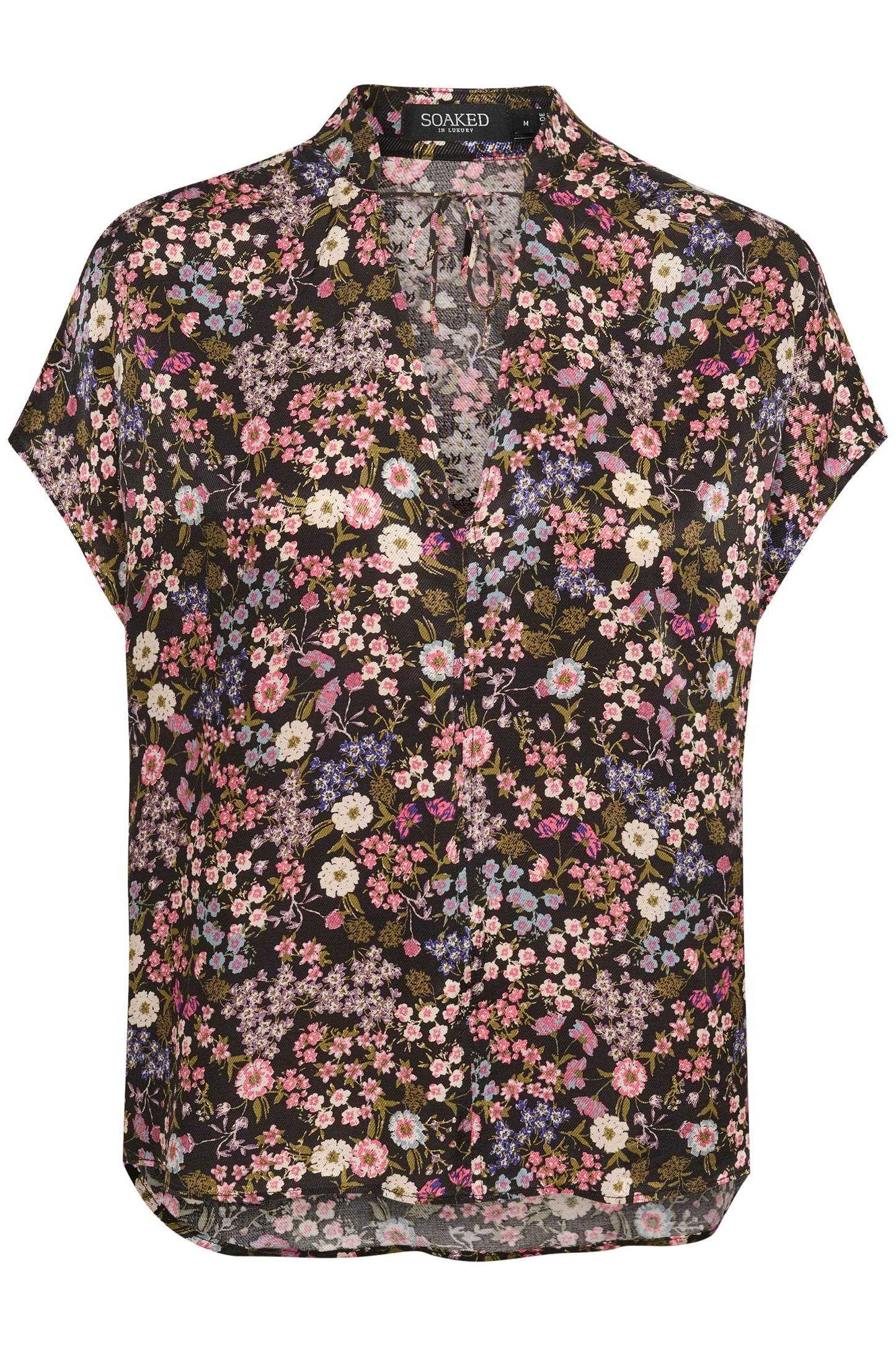 Kimaya Rafina Top Black Floral Expression Print