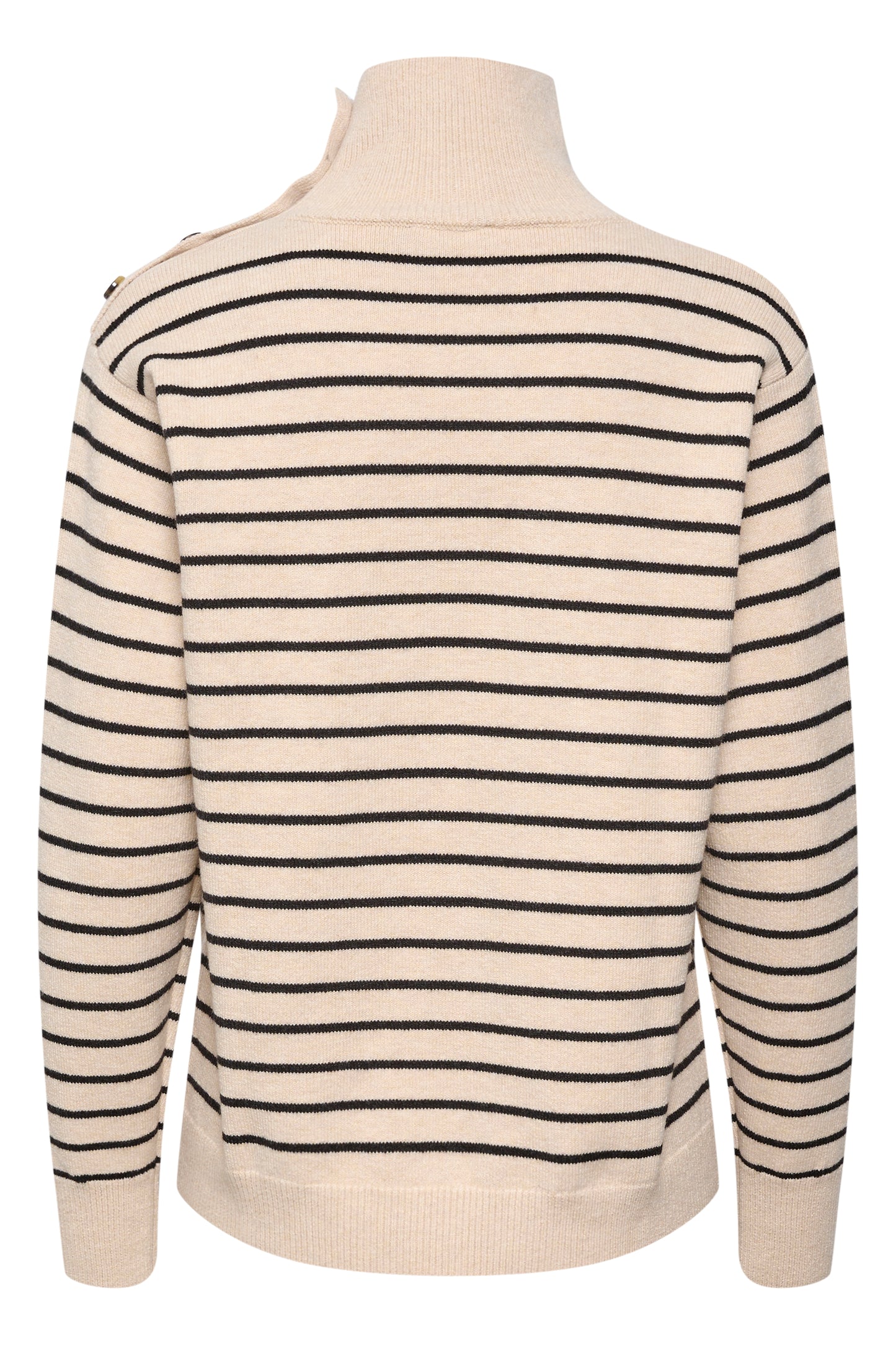 Lyrica Stripe Pullover LS Sandshell and Black Stripe