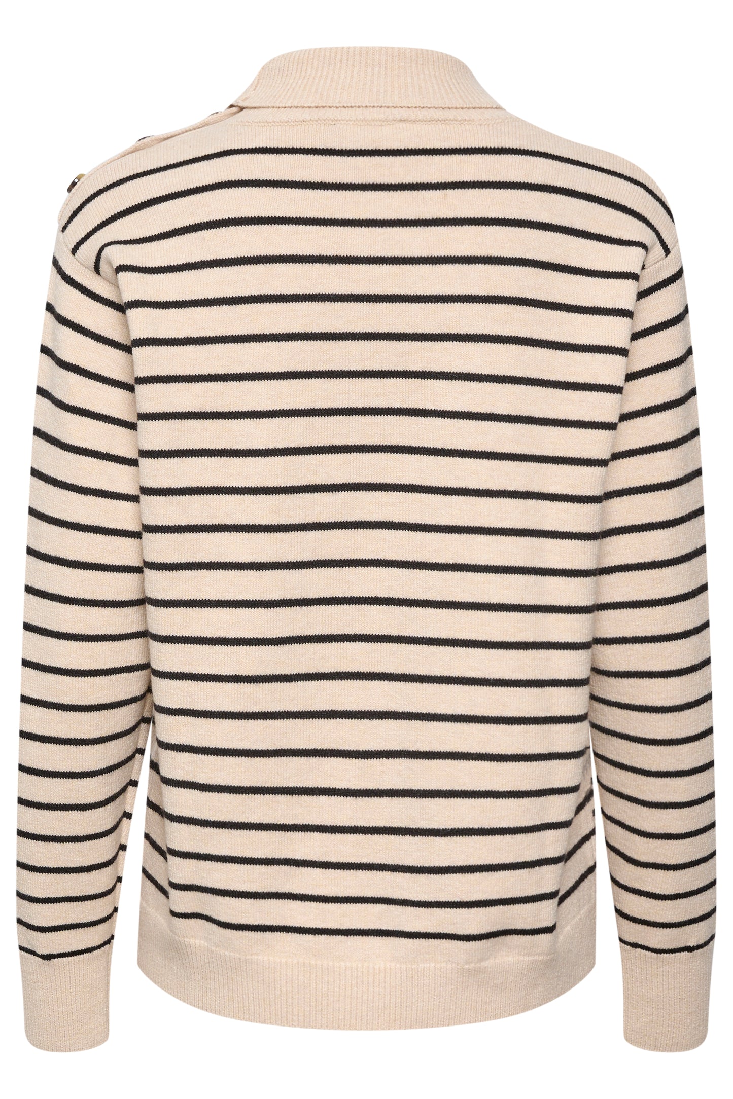 Lyrica Stripe Pullover LS Sandshell and Black Stripe
