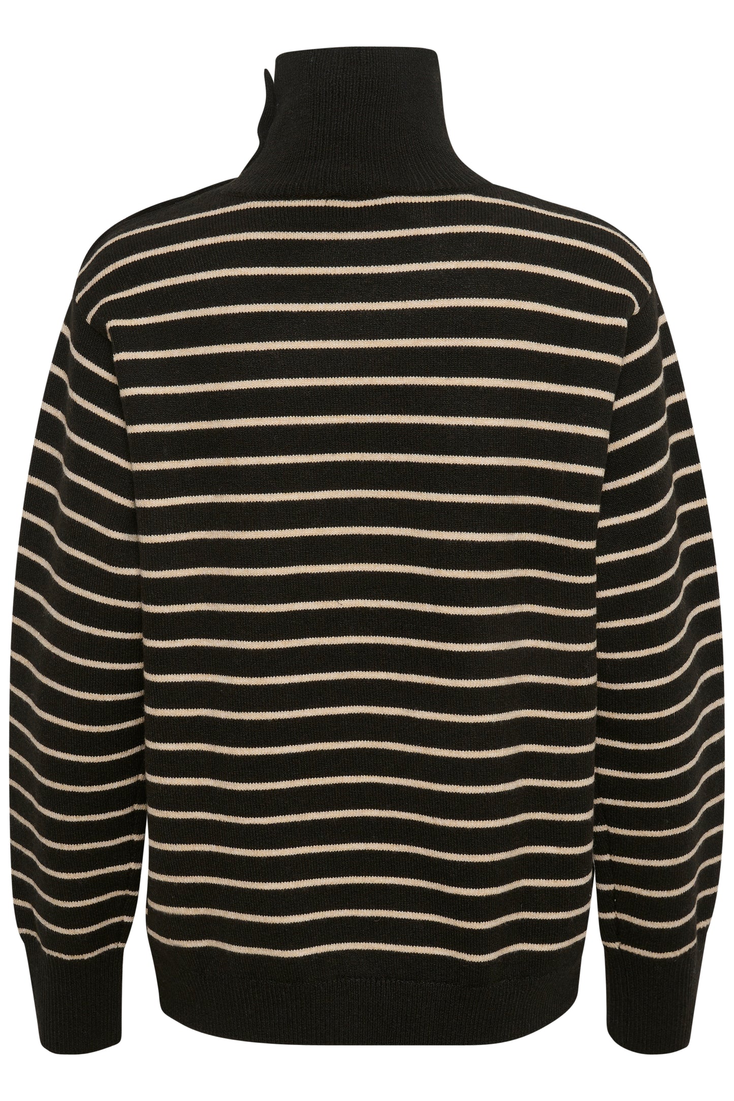 Lyrica Stripe Pullover LS Black & Sandshell Stripe