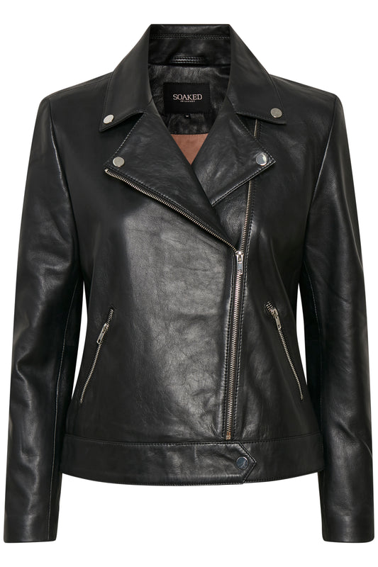Maeve Leather Jacket LS Black