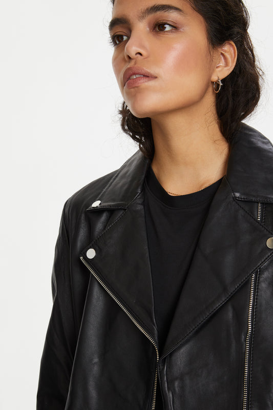 Maeve Leather Jacket LS Black