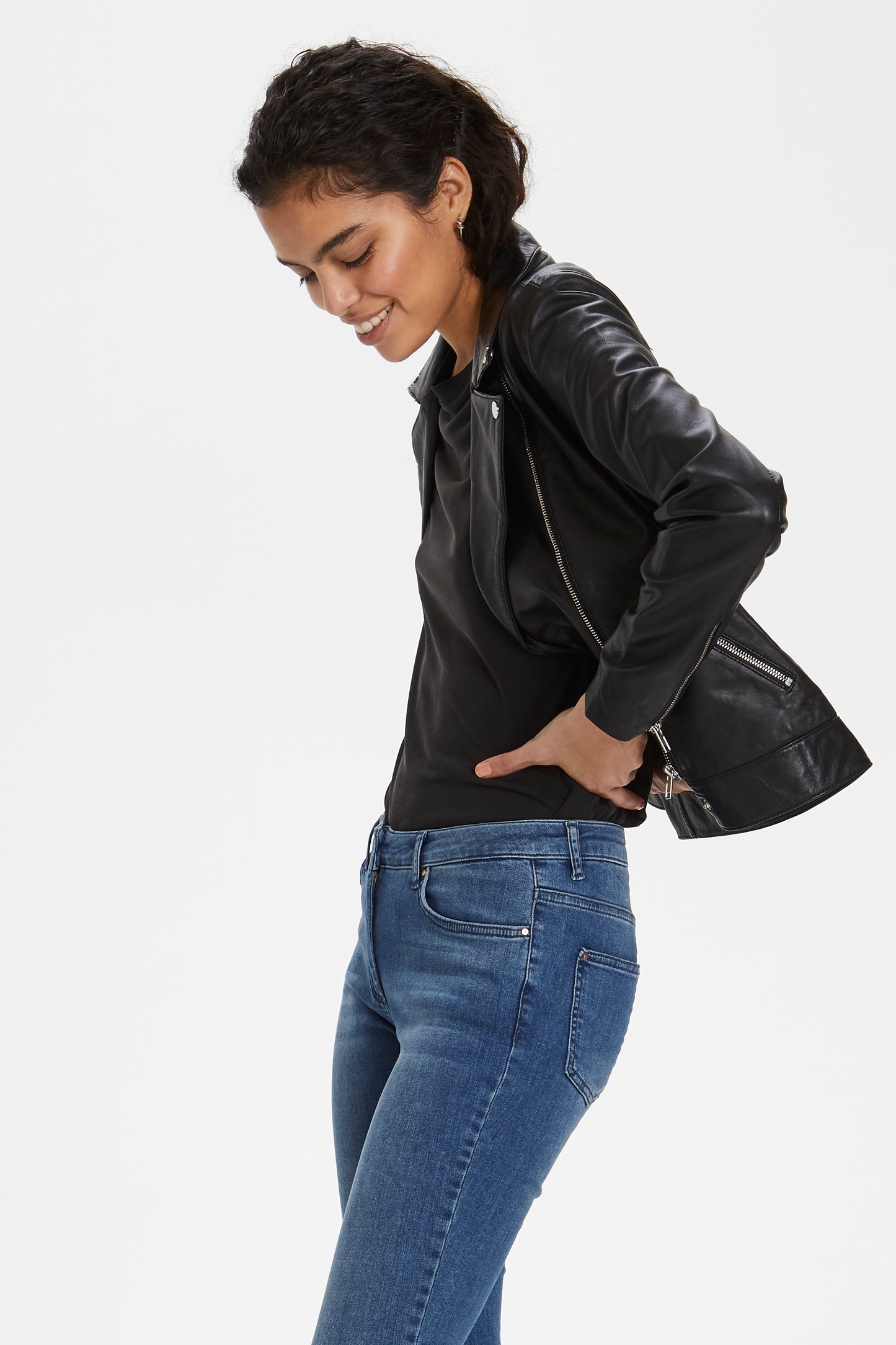 Maeve Leather Jacket LS Black