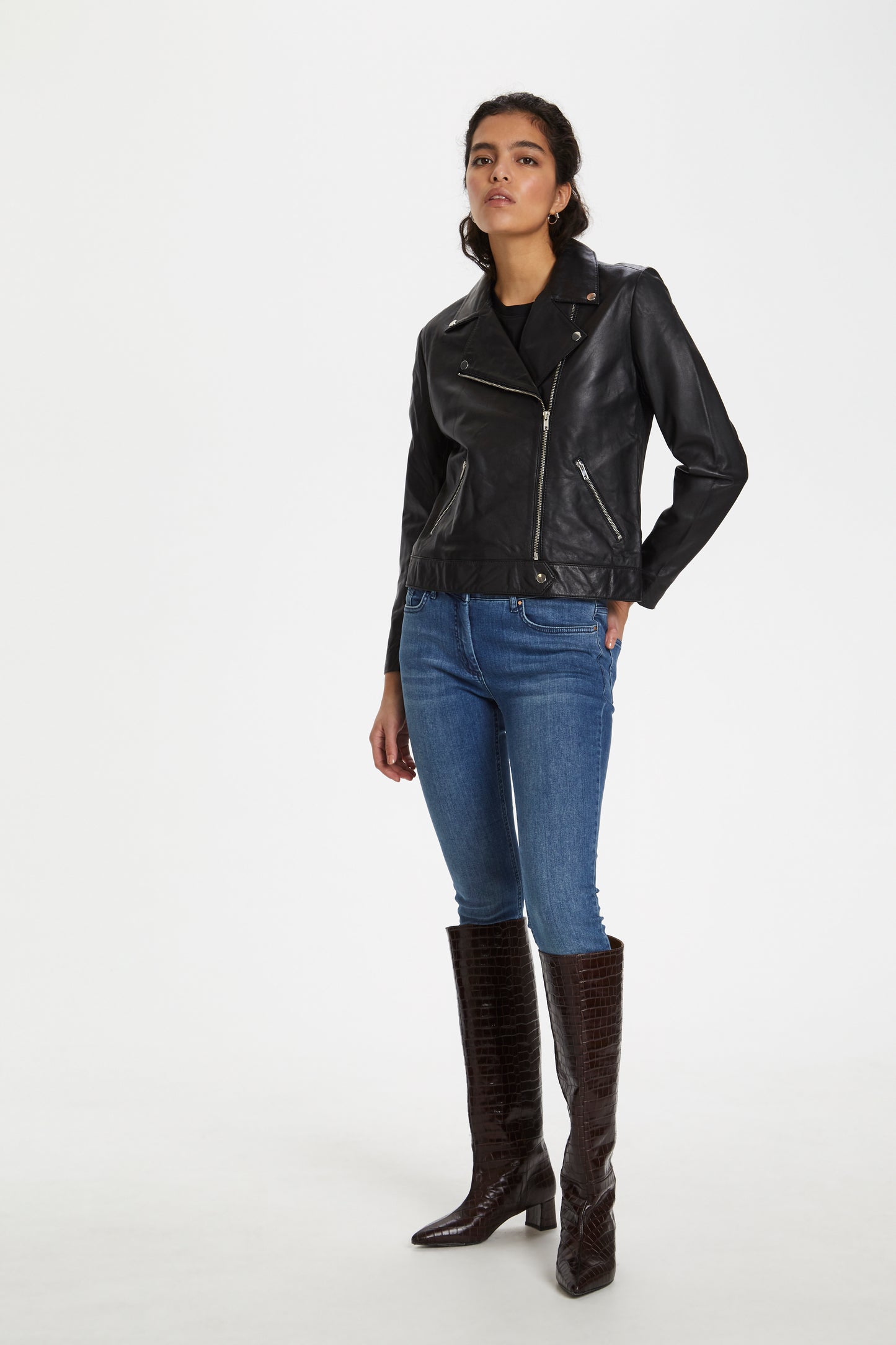 Maeve Leather Jacket LS Black