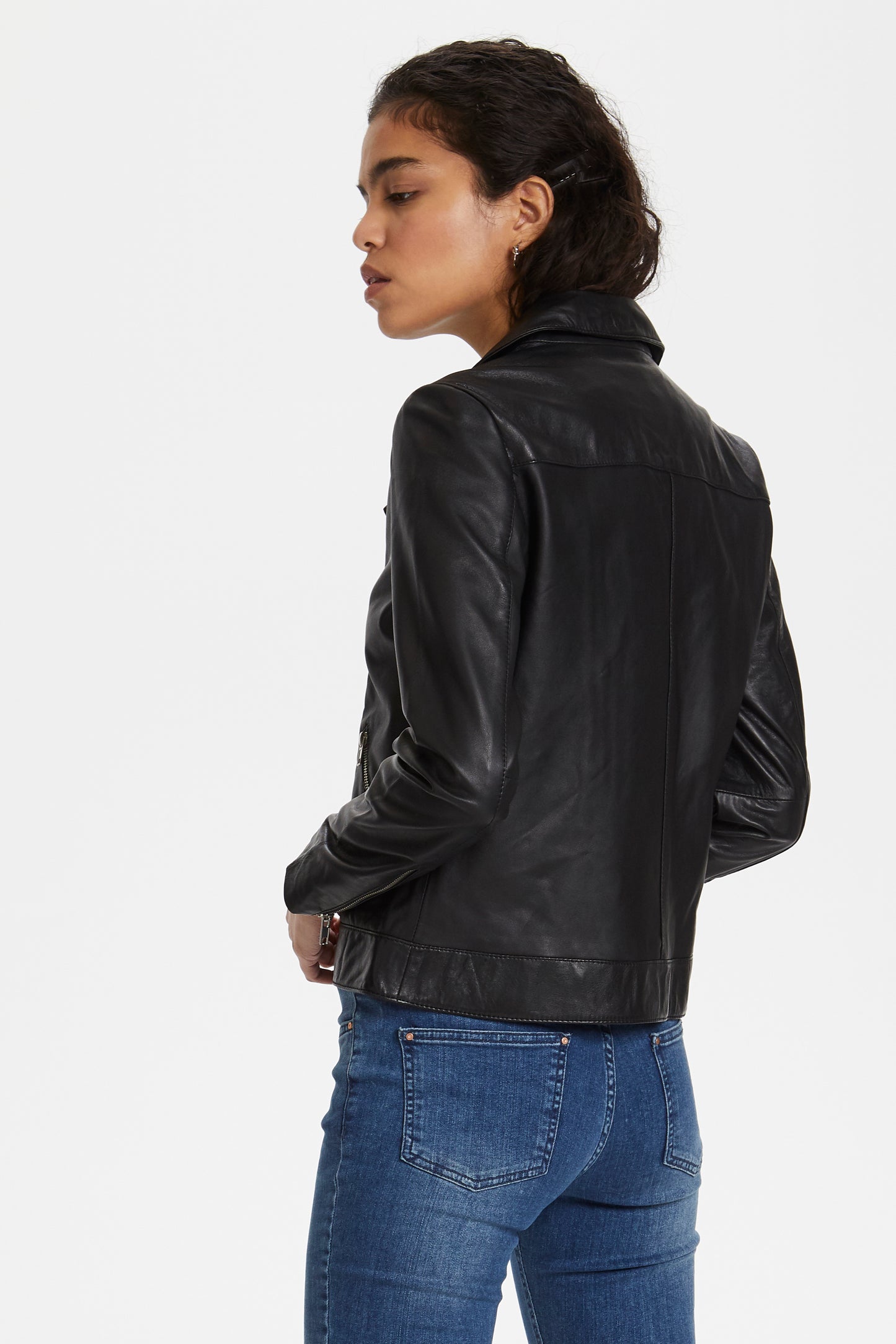 Maeve Leather Jacket LS Black
