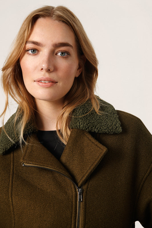Maria Biker Jacket Outerwear Dark Olive