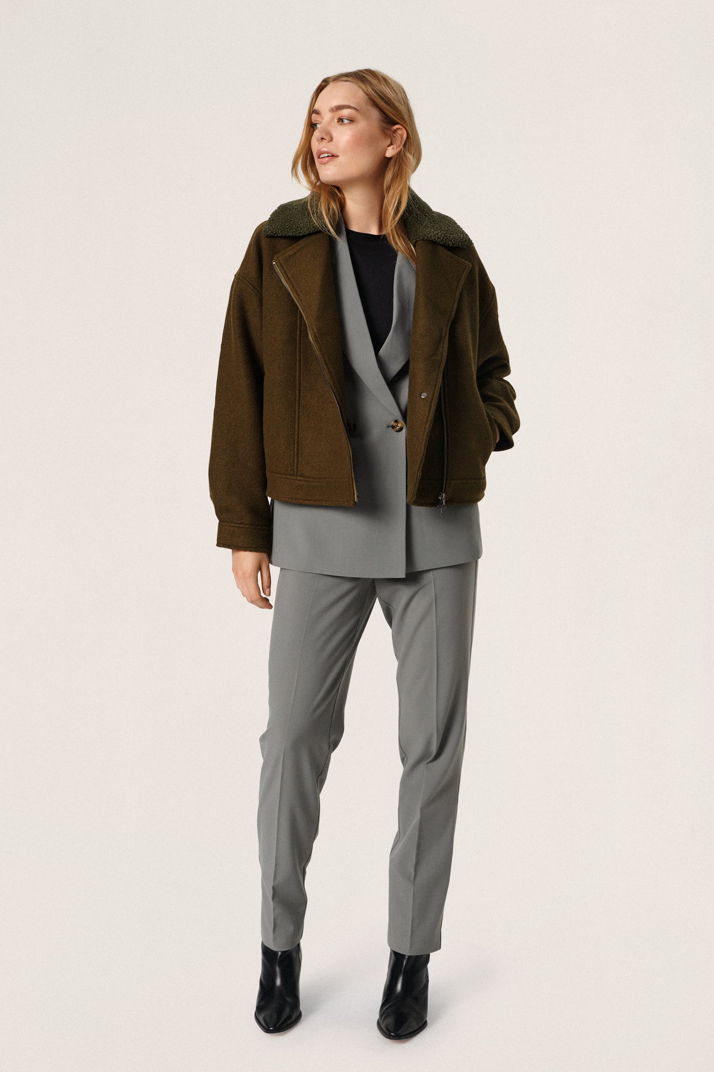 Maria Biker Jacket Outerwear Dark Olive