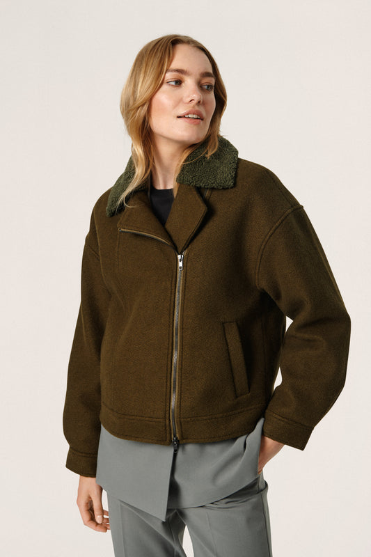 Maria Biker Jacket Outerwear Dark Olive
