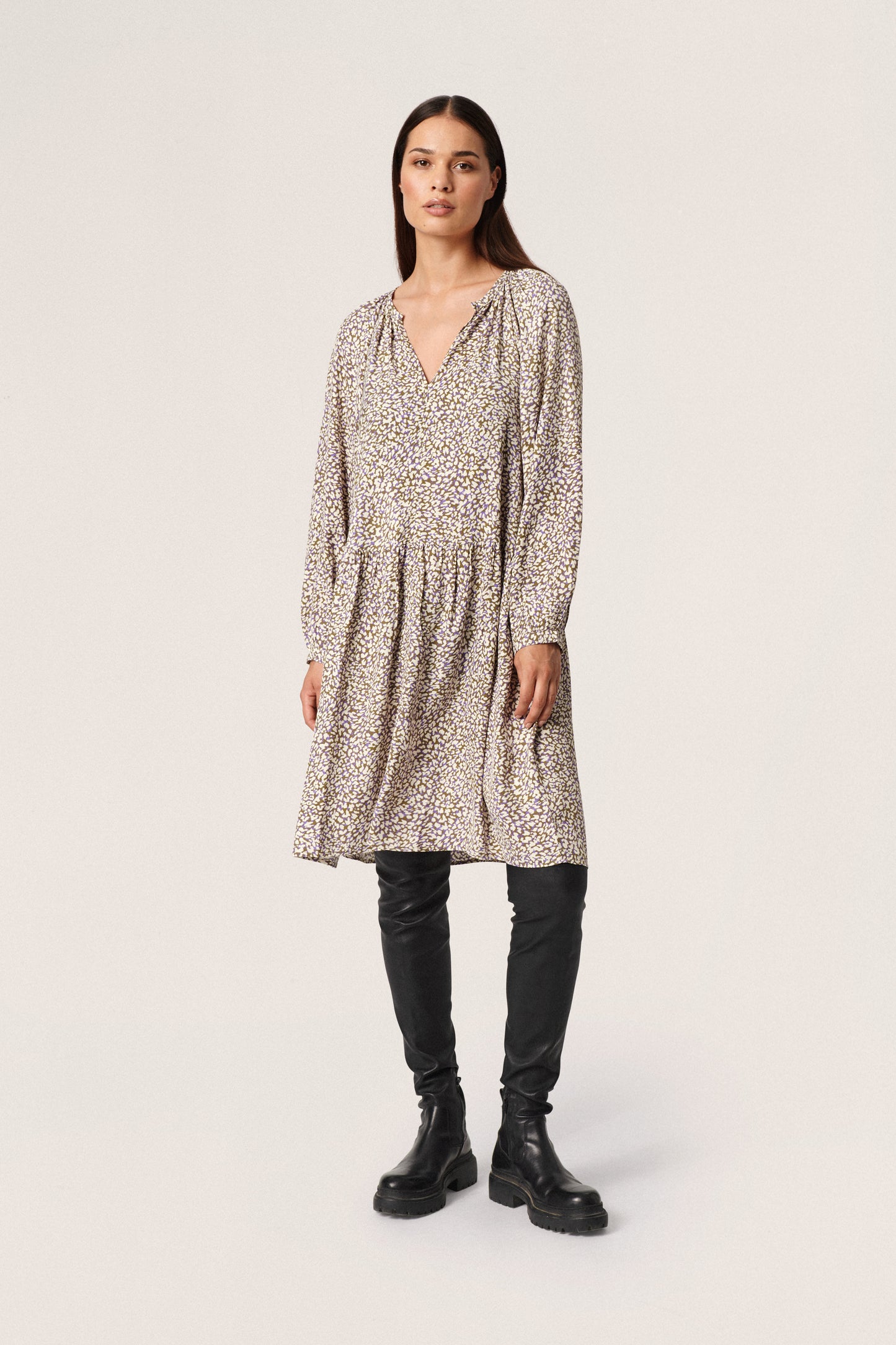 Moie Dress LS Dresses Purple Animal Print