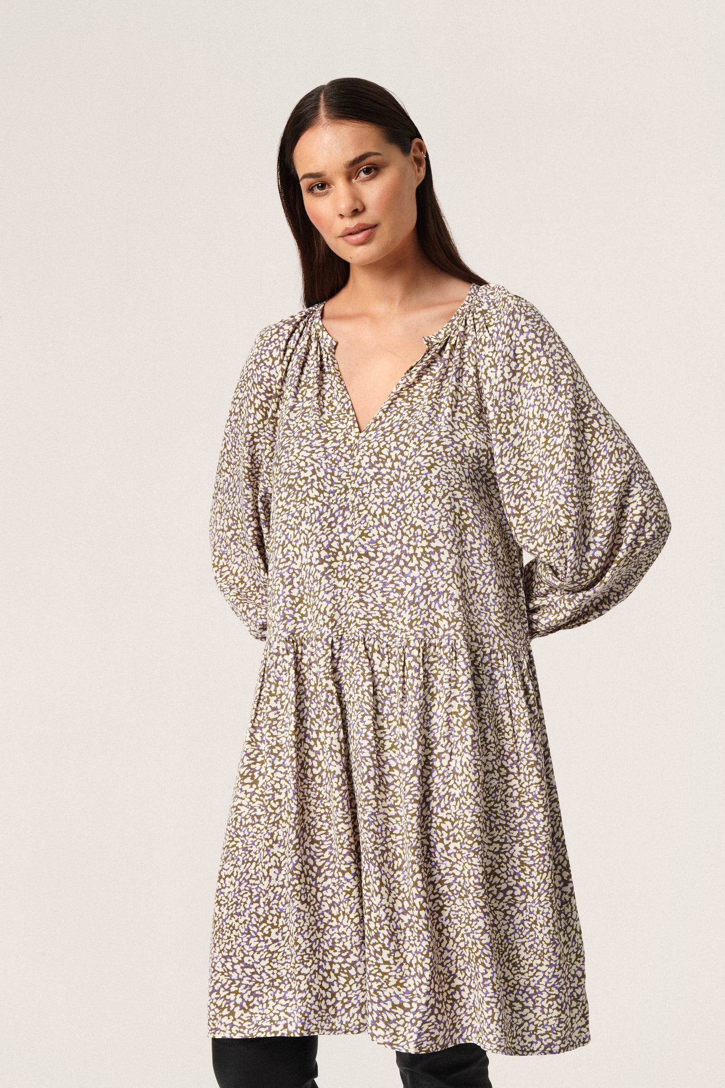 Moie Dress LS Dresses Purple Animal Print