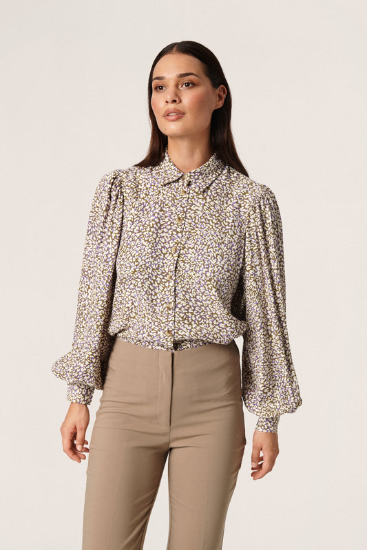 Moie Shirt LS Shirts/Blouses Purple Animal Print