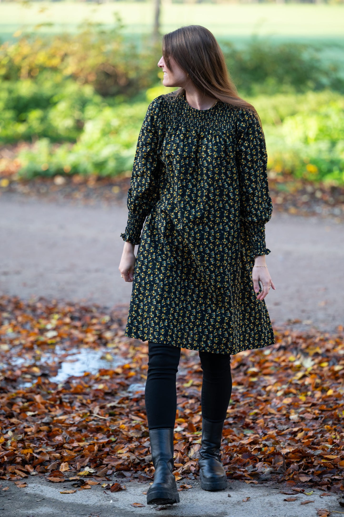 Noella Ava Dress Dresses Black/yellow Flower