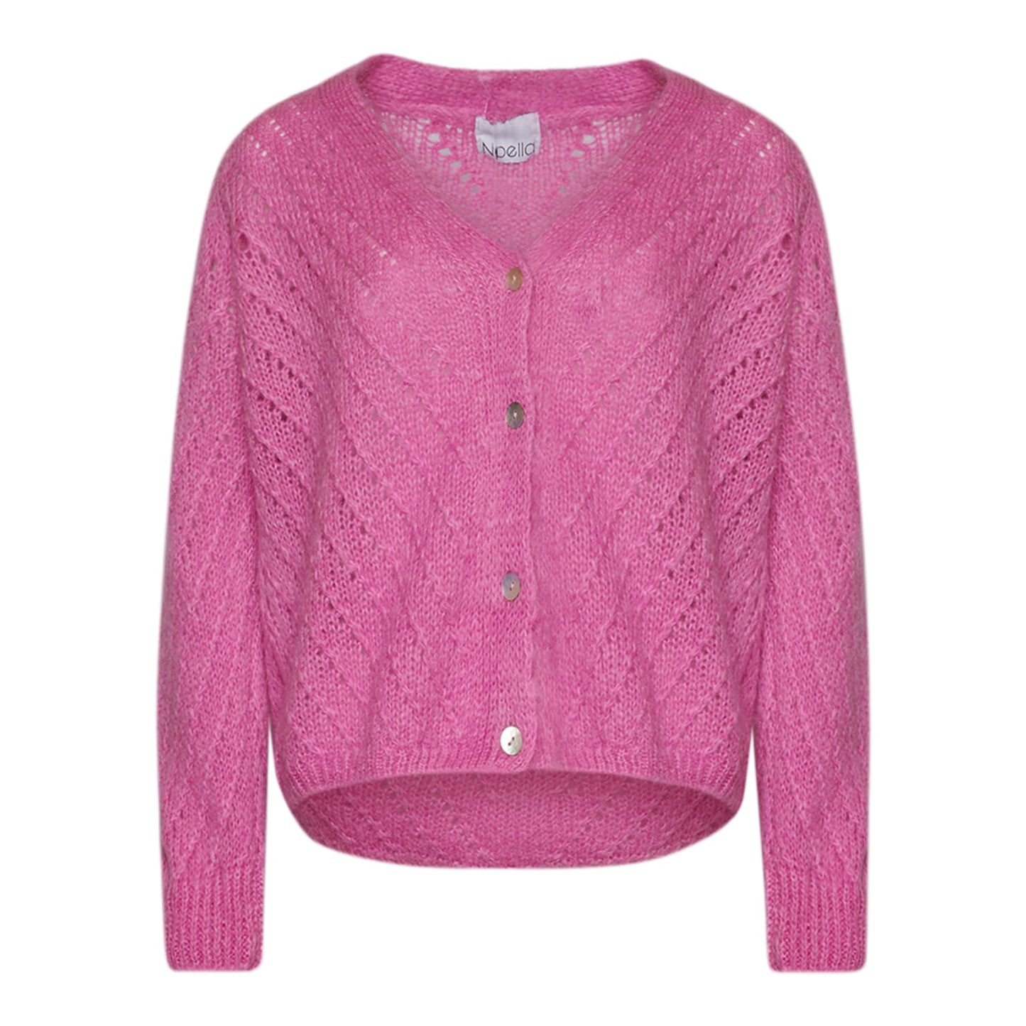 Noella Ira Hole Knit Cardigan Cardigans Pink