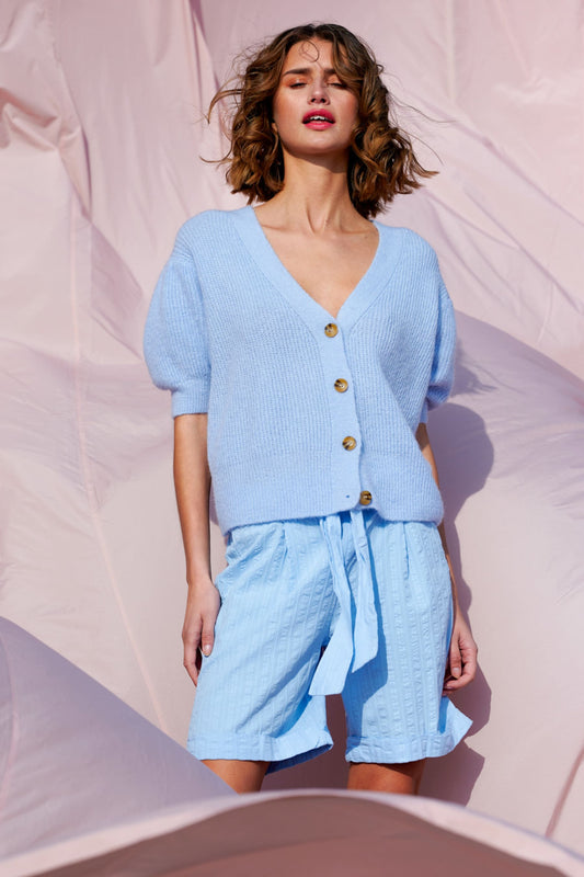 Noella Ira s/s Cardigan Cardigans Light Blue
