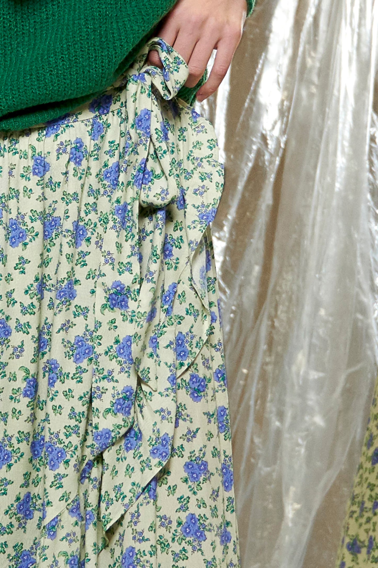 Noella Joyce Skirt Viscose Skirts Lilac/lime Flower