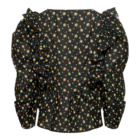 Noella Liva Blouse Seersucker Blouses Green/orange Mix