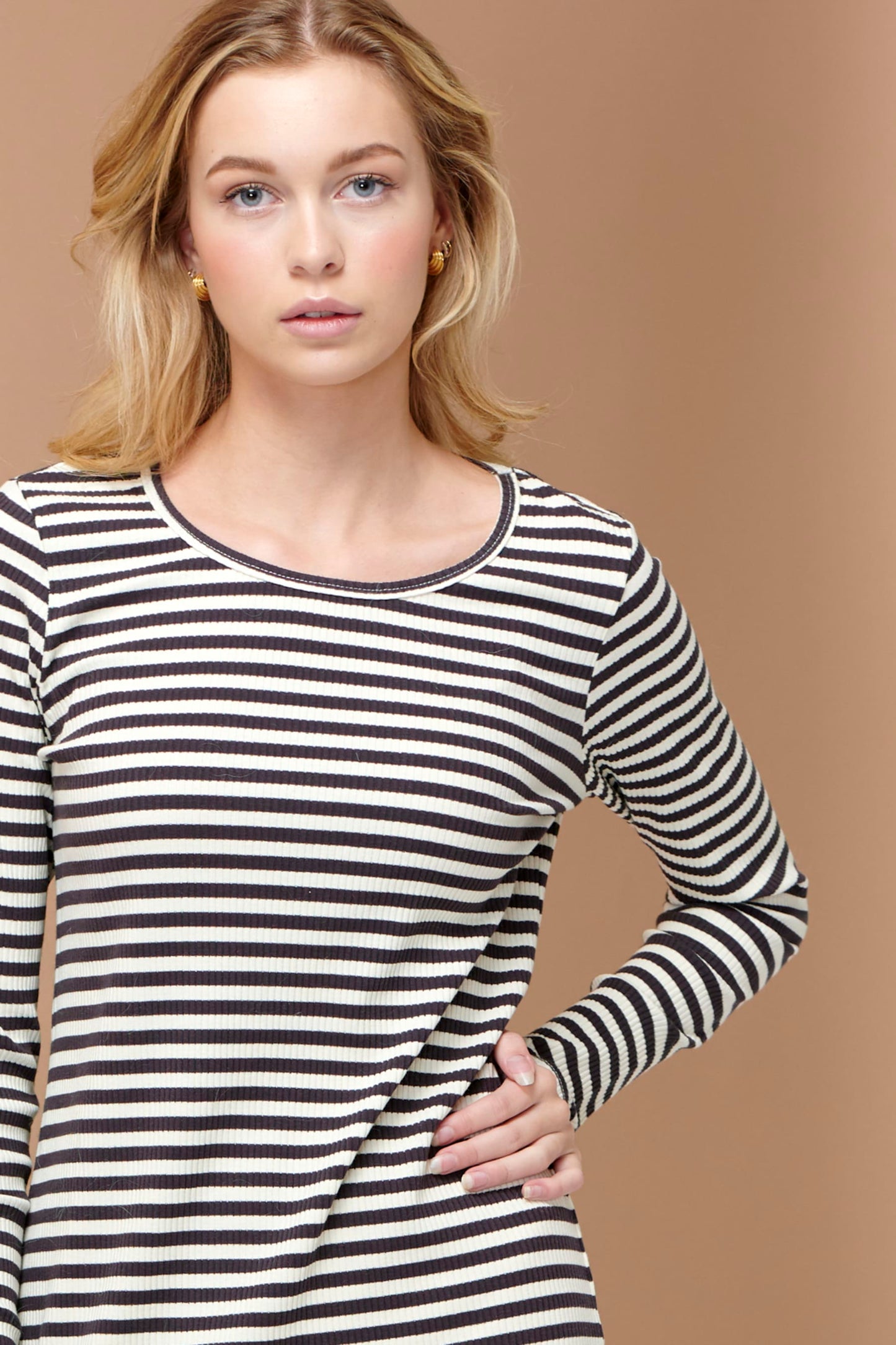 Noella Luelle Dress LS Dresses Antracite/cream