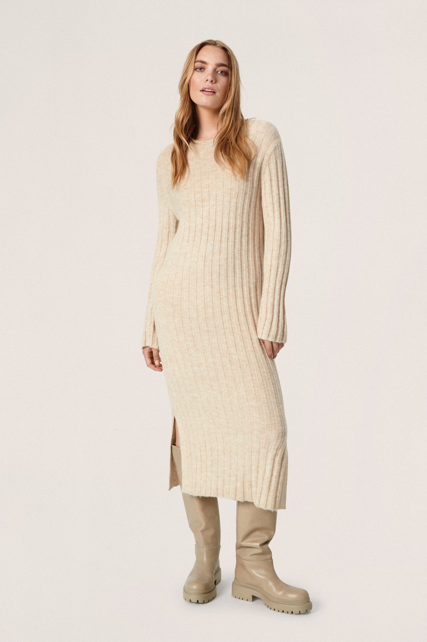 Rakel Dress LS Dresses Sandshell Melange