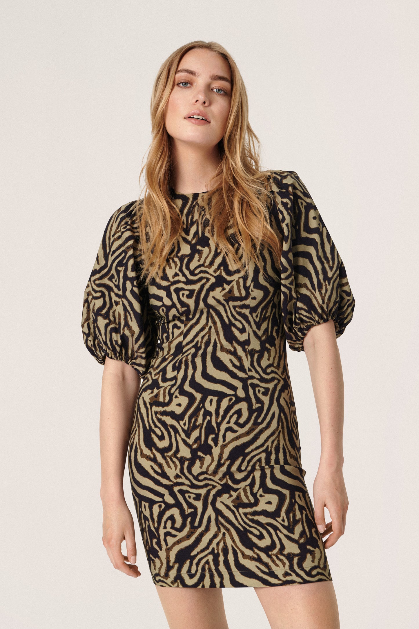 Sharona Zazu Dress Dresses Green Animal Print