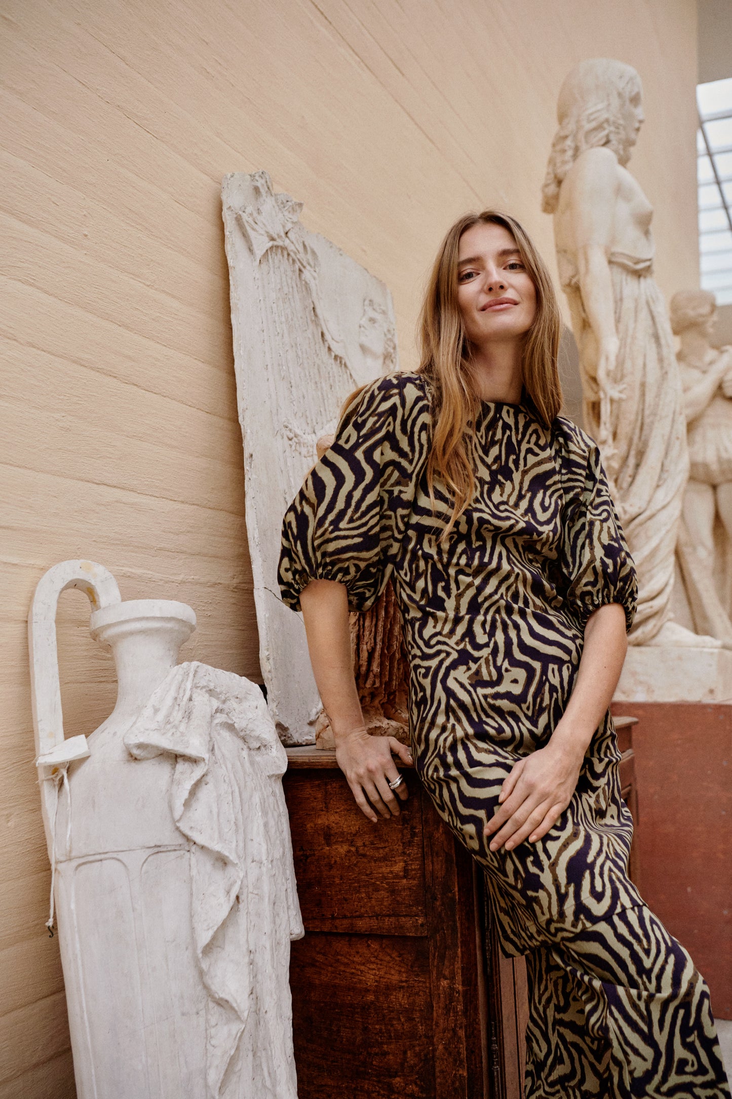 Sharona Zazu Dress Dresses Green Animal Print