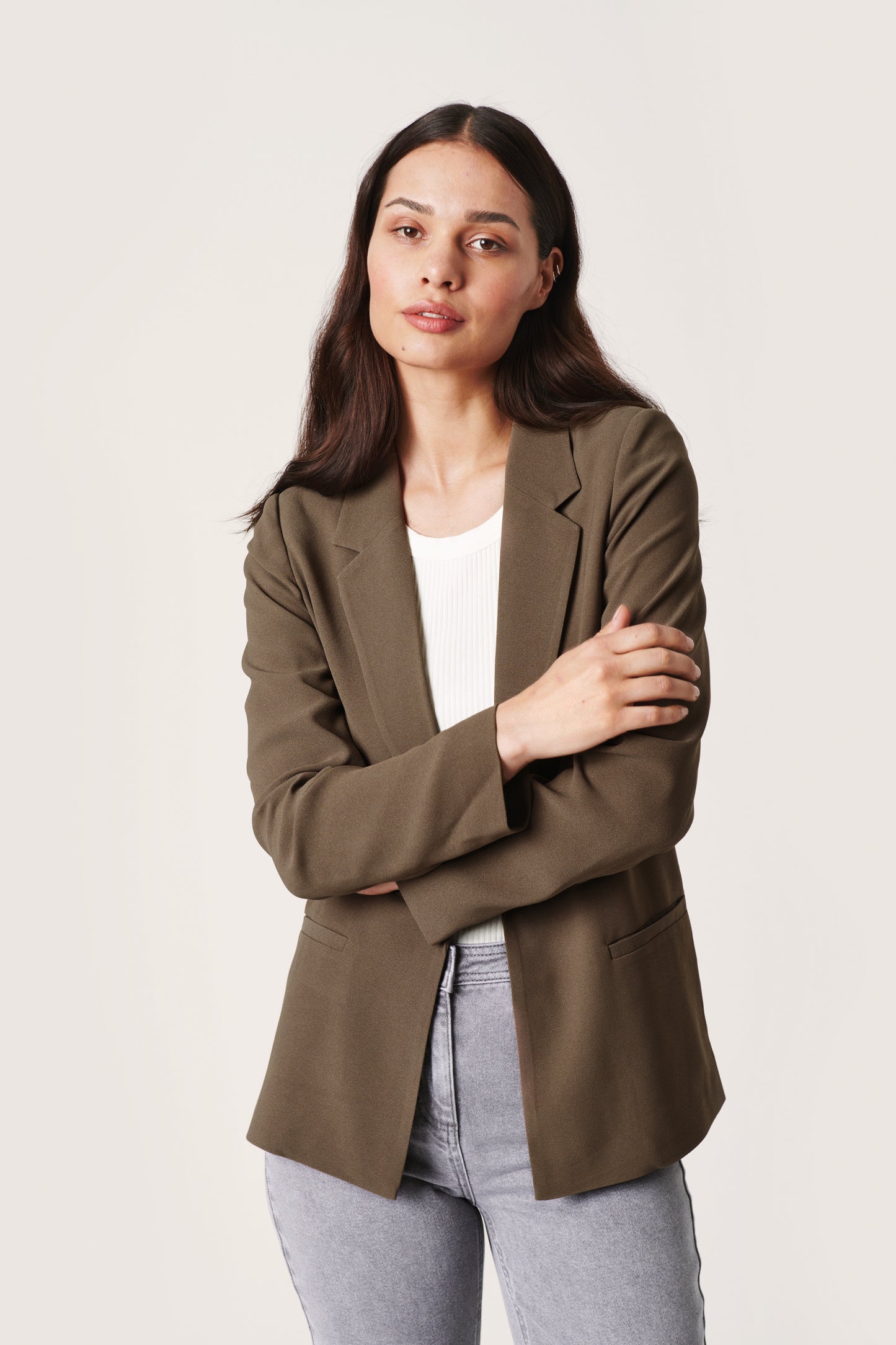 Shirley Blazer LS Jackets Chocolate Chip