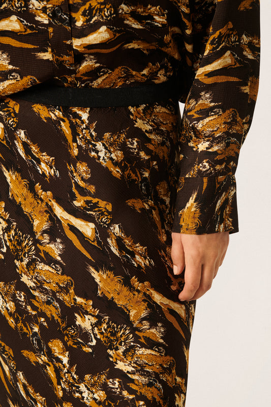 Soaked in Luxury Aisha Skirt STUDIO Skirts Black Mountain Print