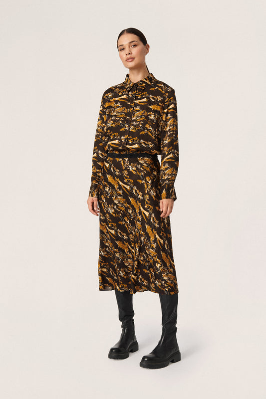 Soaked in Luxury Aisha Skirt STUDIO Skirts Black Mountain Print