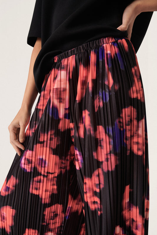 Soaked in Luxury Alice Pants Trousers Red Blurred Flower Print